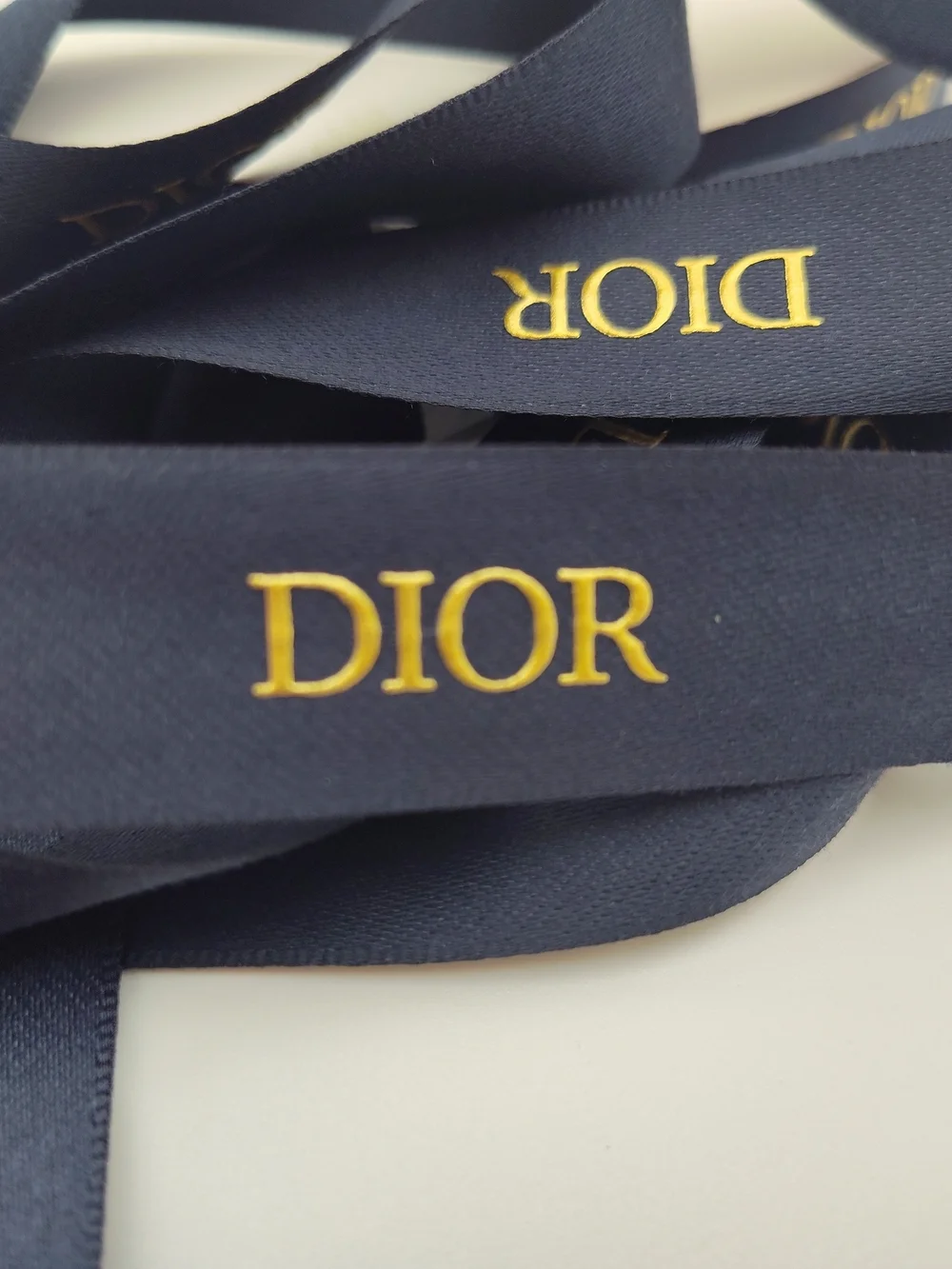 DIOR Navy Gold Logo Ribbon 100 Yard FULL ROLL Luxury Gift Wrap NIP NWT